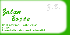 zalan bojte business card