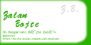 zalan bojte business card